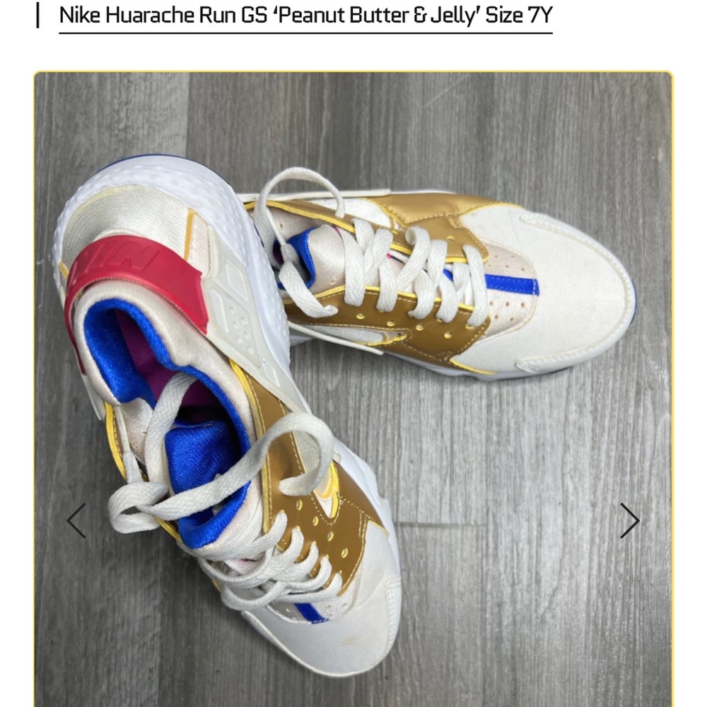 Nike Huarache Run GS ‘Peanut Butter & Jelly’ Size 7Y - Picture 3 of 9